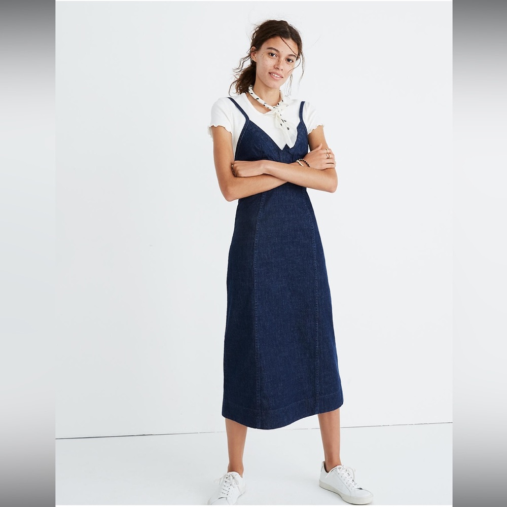 NWT Madewell denim cami midi dress!